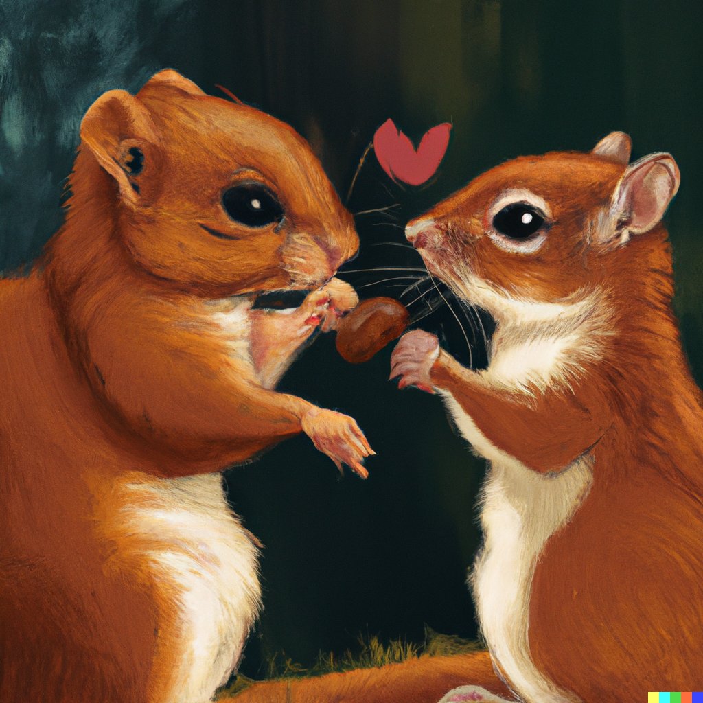 squirrel love:https://twitter.com/MasterScrat/status/1529542996450242560